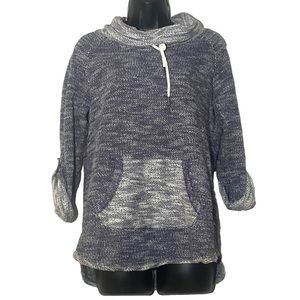 Kenzie Performance Cowl Neck Drawstring Sweater With Hoodie Pockets